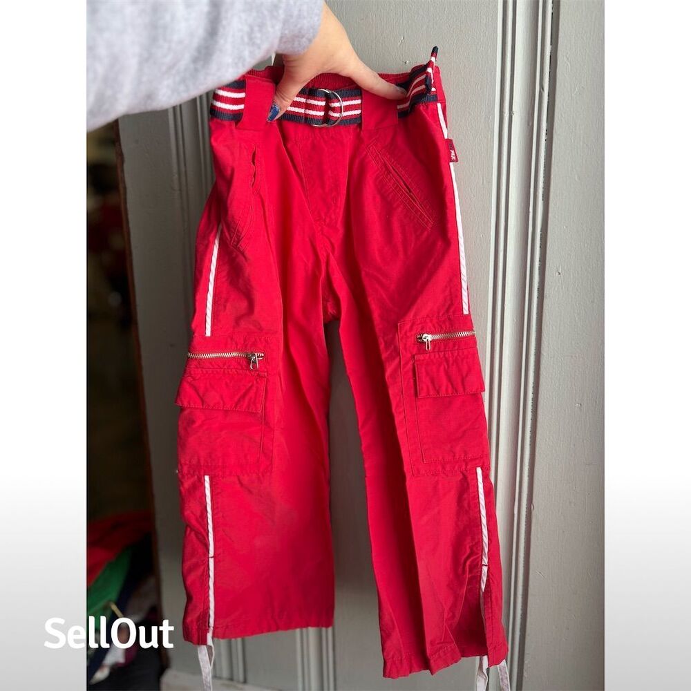 Vintage Limited Too Women's Red Cargo Pants Y2K Retro Style
